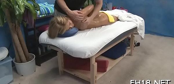  See this hot and slutty 18 yea rold get fucked hard doggystyle by her massage therapist